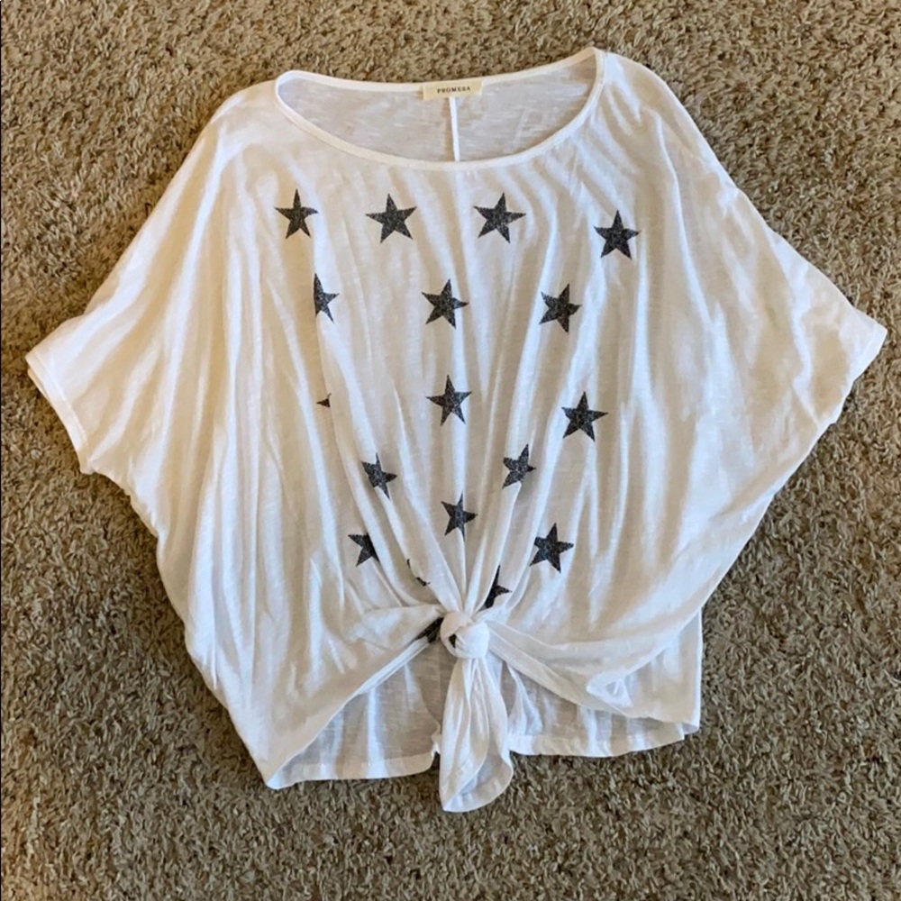 Short sleeve front knot shirt